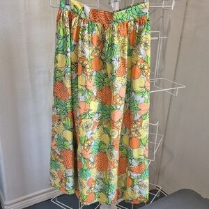 Citrus Print Women's Maxi Skirt